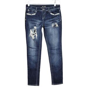 ZCO Jeans Size 11 Skinny Embellished Button Flap Pockets Low Rise